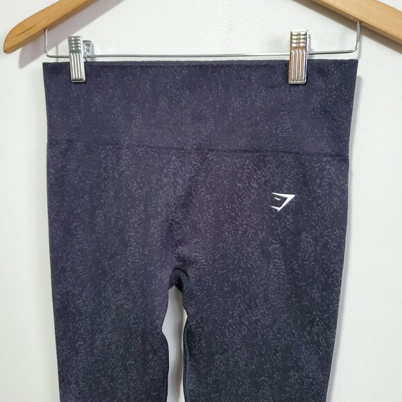 GYMSHARK Adapt Fleck Seamless Tights Leggings Jacquard Dark Grey Women's Large - Picture 2 of 9